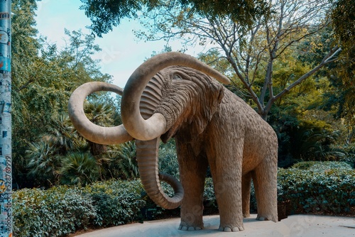 Mammoth sculpture in the park of the Citadel of Barcelona was a military fortress built by order of Philip V.