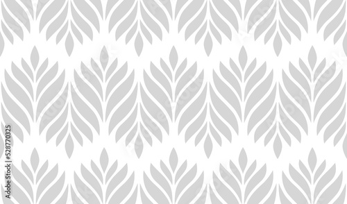 Geometric seamless pattern with leaves. Abstract floral background. Vector illustration.