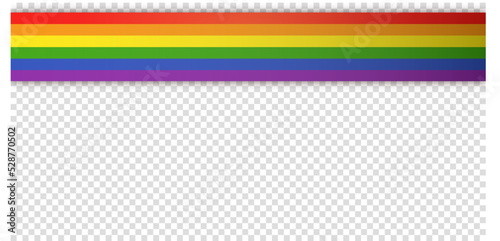 Abstract geometric red, orange, yellow, green, blue and purple lgbt color background. LGBTQ or LGBT Historical Pride Month. Transparent background with rainbow color ribbon. Copy space for text. 