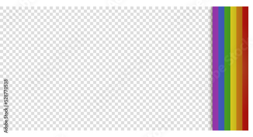 Abstract geometric red, orange, yellow, green, blue and purple lgbt color background. LGBTQ or LGBT Historical Pride Month. Transparent background with rainbow color ribbon. Copy space for text.