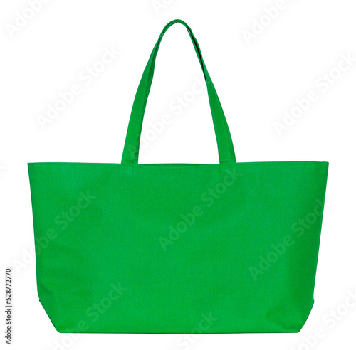 green fabric bag isolated with clipping path for mockup