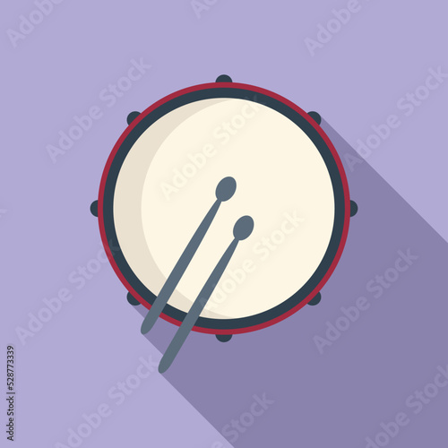Top view drum icon flat vector. Music kit. Acoustic percussion