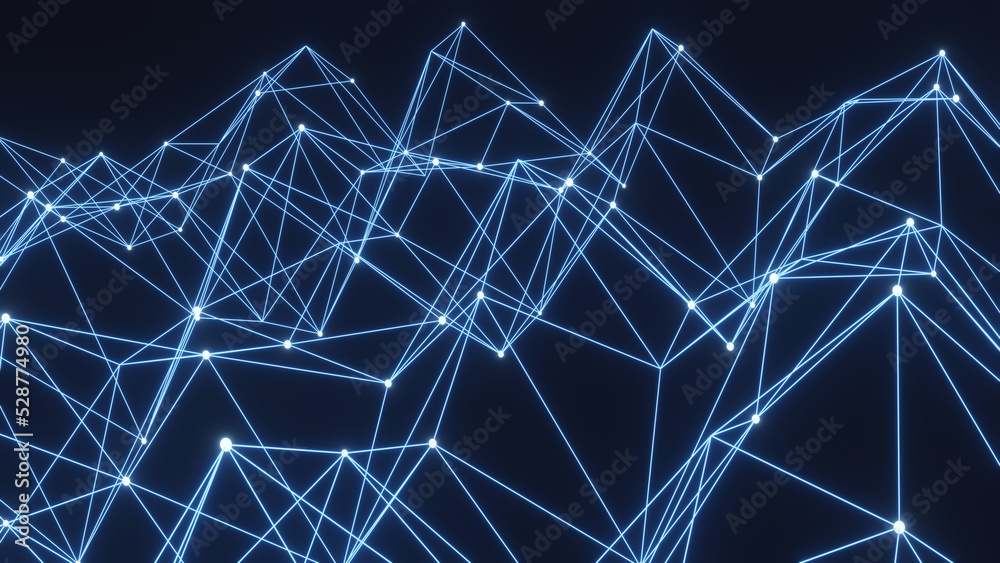 abstract glowing plexus  background, 3d render 