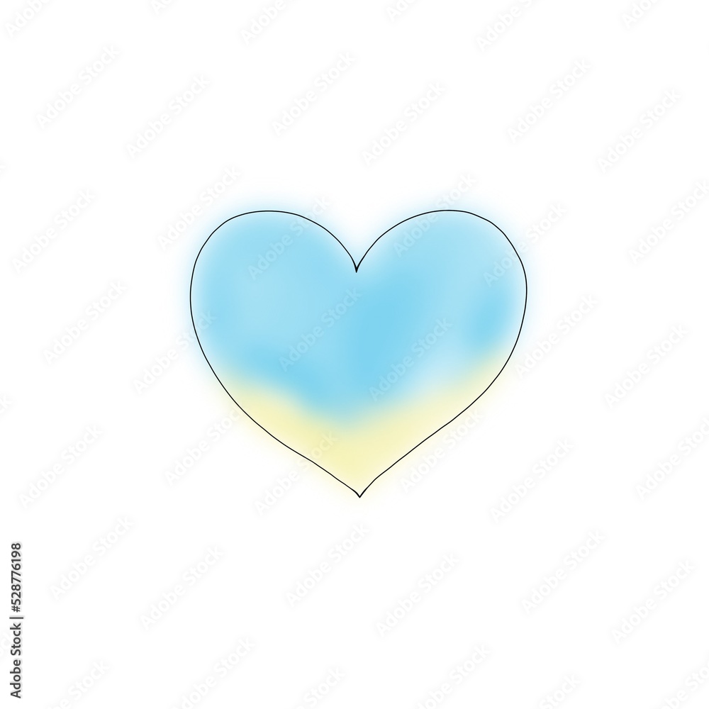 Watercolour Ukraine national flag, Heart shape icon with colors of Ukrainian flag. Symbol, poster, banner of crisis in Ukraine concept. Watercolour Ukraine national flag, Heart shape icon with colors of Ukrainian flag. Symbol, poster, banner of crisis in Ukraine concept.