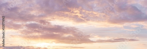 Awe pastel colored romantic sky at sunset
