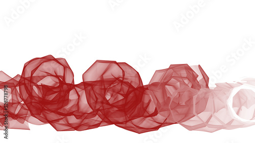 Isolated sheer red ribbon overlay
