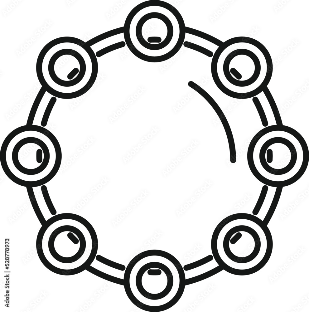 Carnival tambourine icon outline vector. Music drum. Leather sound Carnival tambourine icon outline vector. Music drum. Leather sound