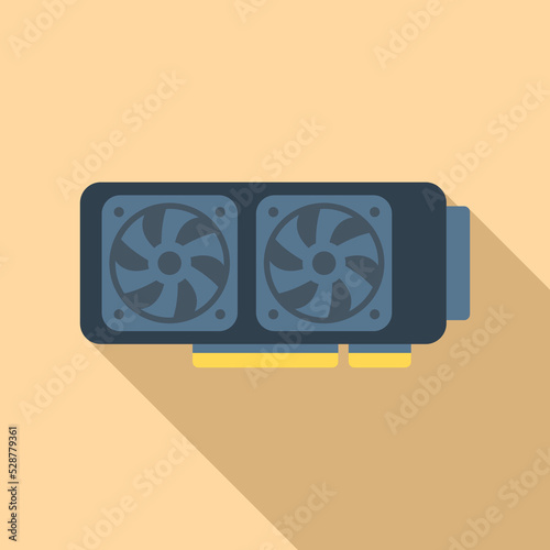 Gpu hardware icon flat vector. Computer card. Cpu chip