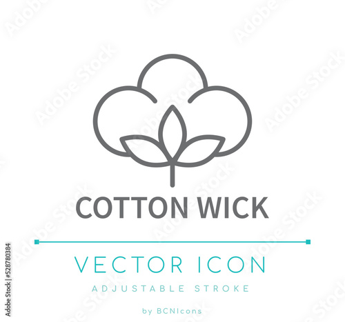 Cotton Wick Candle Line Icon