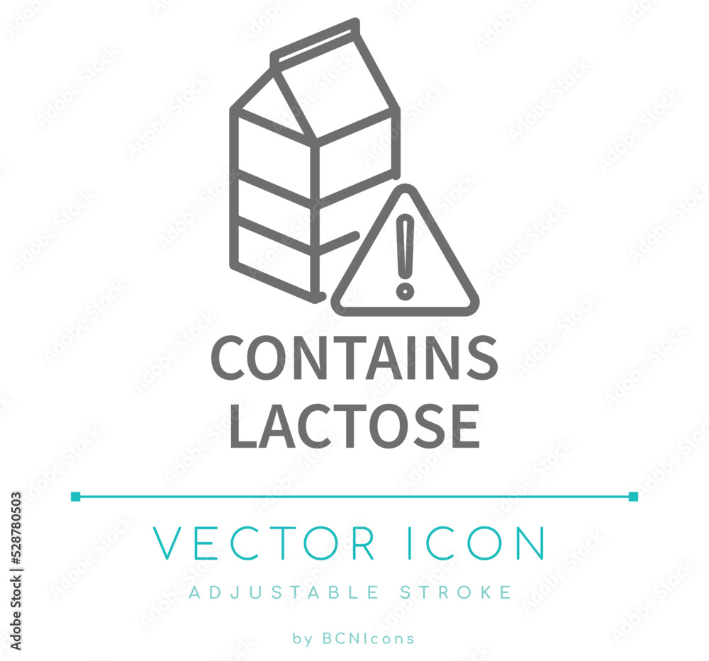 Contains Lactose Warning Line Icon