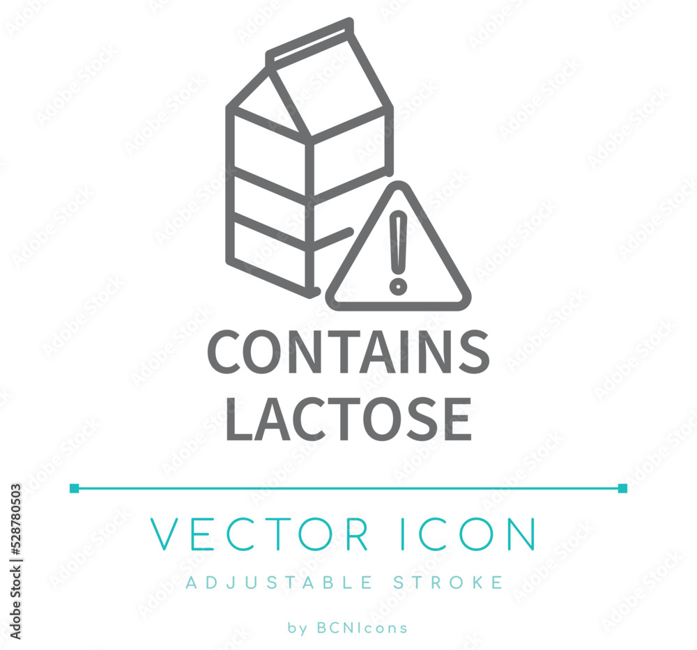 Contains Lactose Warning Line Icon Contains Lactose Warning Line Icon