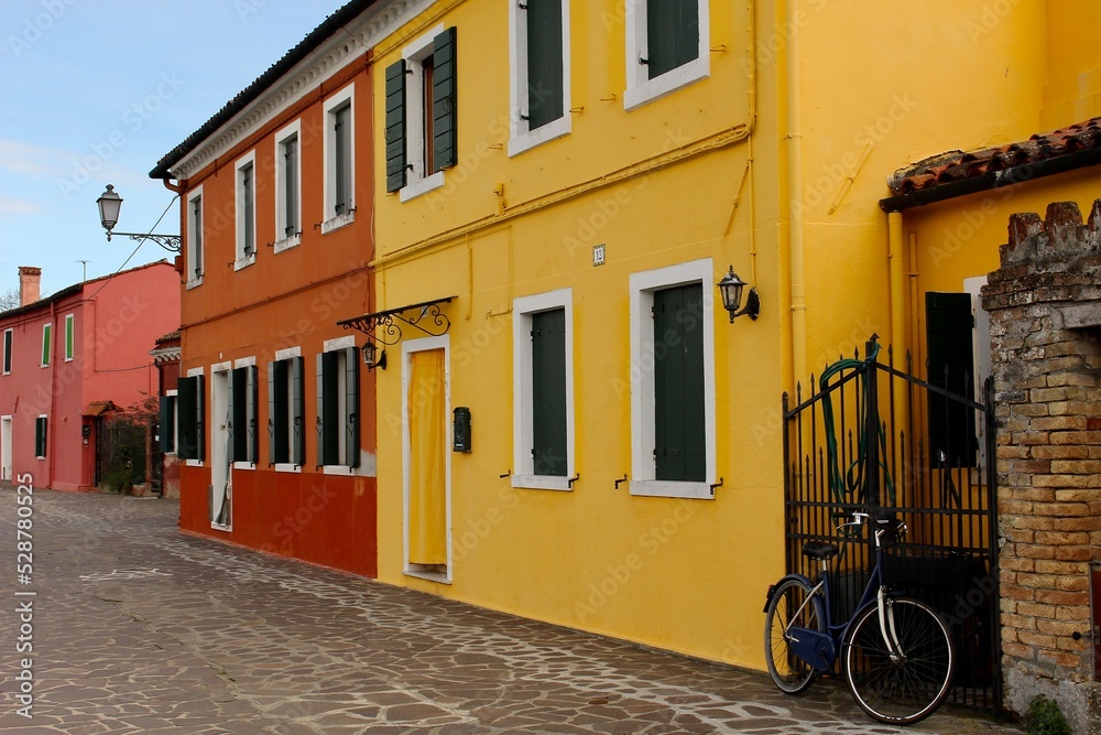 Colourful houses, Mazzorbo Island, Veneto, Italy 