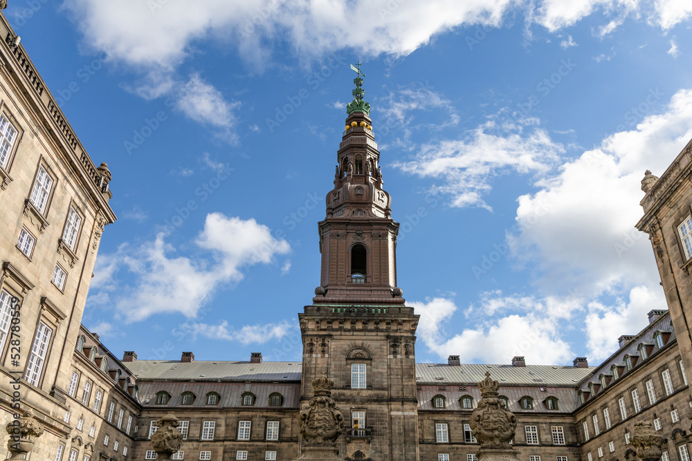Christiansborg Palace in Copenhagen. Danish Parliament Folketinget.