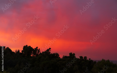 Landscape in the evening, r...