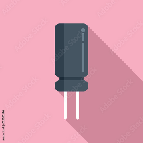 Resistor energy icon flat vector. Electric circuit. Board antenna