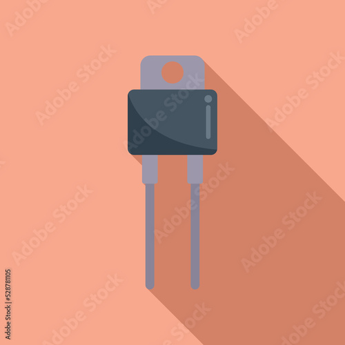 Resistor antenna icon flat vector. Central circuit. Computer energy
