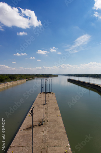 The Gabcíkovo–Nagymaros Dams is a large barrage project on the Danube. © peterjurco