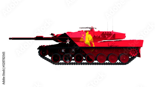 tanks painted with flag