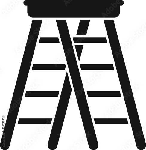 Construction ladder icon simple vector. Wooden step. Metal stair