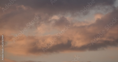 Puff Clouds in the Sky during sunset. Zoom in. Cloudscape Background. British Columbia  Canada.