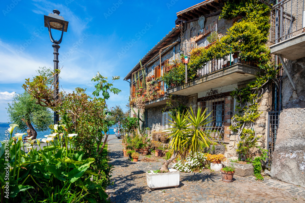 Anguillara Sabazia on Lake Bracciano, Lazio, central Italy.