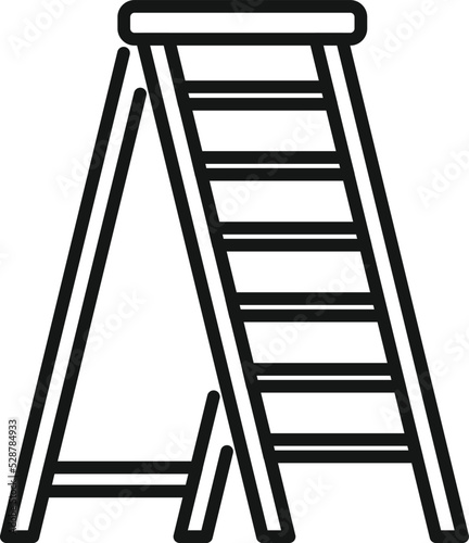 Household ladder icon outline vector. Step construction. Stair metal