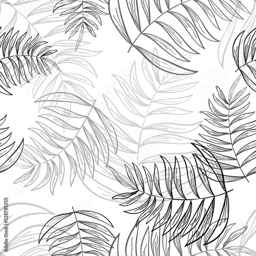 Green leaf pattern texture abstract background. Green tropical leaves.