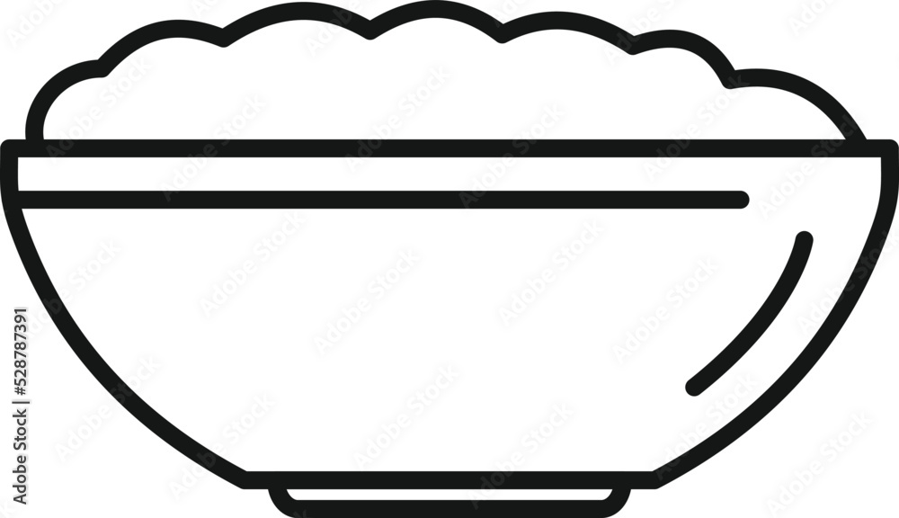 Mash potato bowl icon outline vector. Food dish. Masher meal Mash potato bowl icon outline vector. Food dish. Masher meal