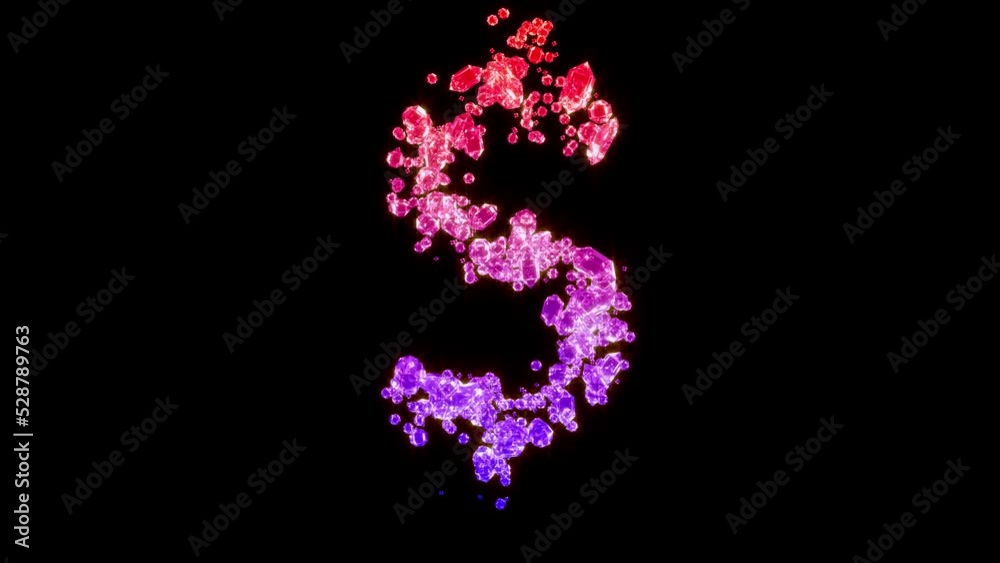 fancy red and rose fashion gems font - dollar - peso sign, isolated - loop video fancy red and rose fashion gems font - dollar - peso sign, isolated - loop video