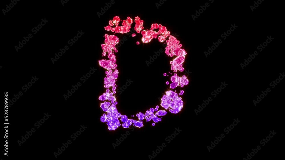 fancy red and rose glamorous gems font - letter D, isolated - loop video fancy red and rose glamorous gems font - letter D, isolated - loop video