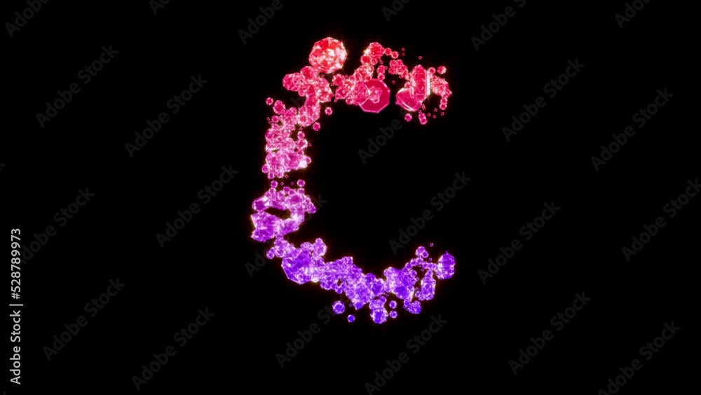 fancy red and pink luxury gems alphabet - letter C, isolated - loop video fancy red and pink luxury gems alphabet - letter C, isolated - loop video