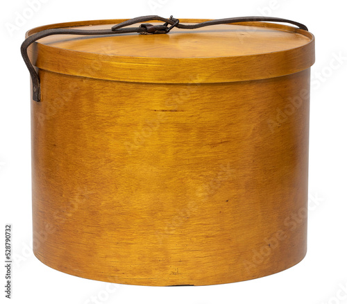 image of a vintage hatbox isolated on white