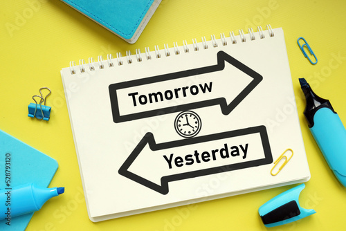 Canvas Print Tomorrow and yesterday are shown using the text