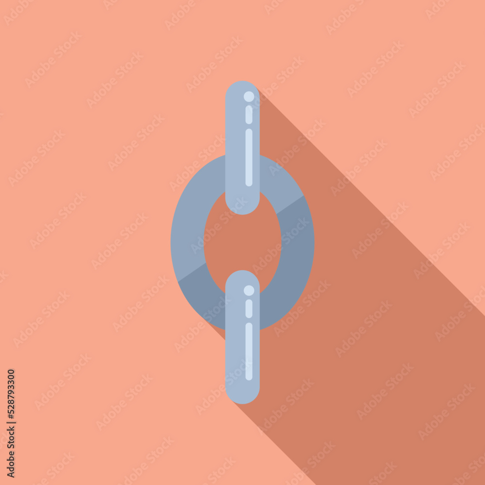 Communication chain icon flat vector. Web link. Digital steel Communication chain icon flat vector. Web link. Digital steel