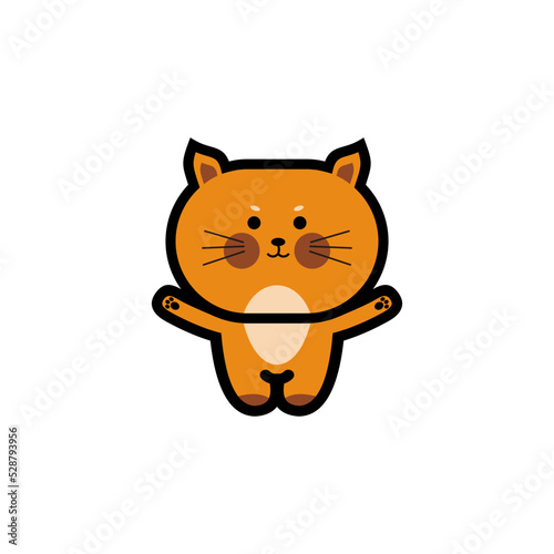 Cute orange kitten cartoon concept  orange cat vector