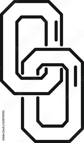 Computer chain icon outline vector. System business. Metal digital