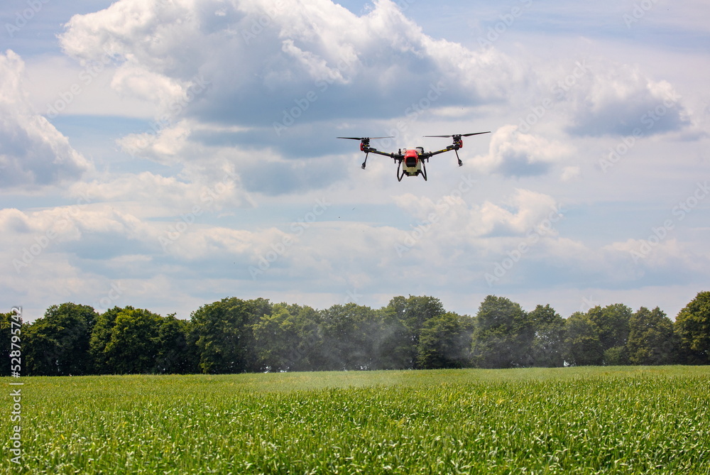 A modern solution in agricultural. Use of robotic systems with agriculture spraying drone fly to sprayed spraying chemical from insects - insecticides, fungicides, acaricide, or herbicides from weeds. A modern solution in agricultural. Use of robotic systems with agriculture spraying drone fly to sprayed spraying chemical from insects - insecticides, fungicides, acaricide, or herbicides from weeds.