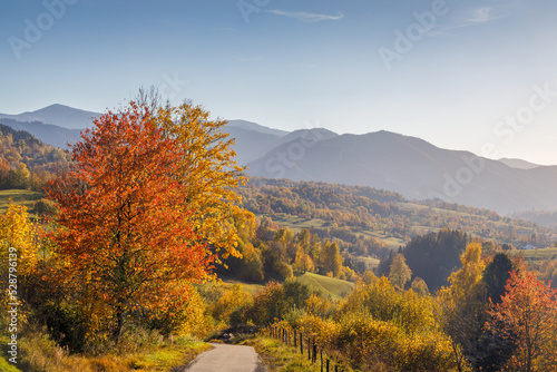 Beautiful mountainous landscape in the autumn season. The Mala Fatra national park in Slovakia, Europe.