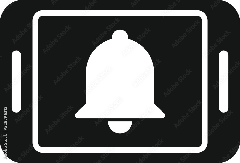 Tablet notification icon simple vector. Button notice. Post pop