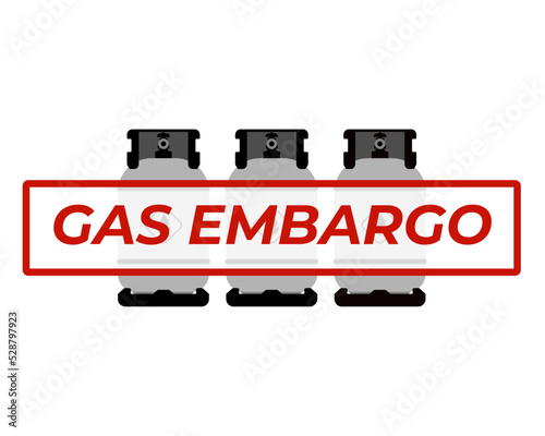 Gas embargo concept. Flat style.
