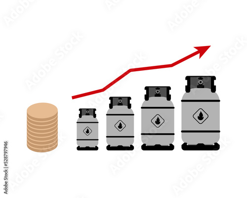 Gas price increase concept. Flat style.