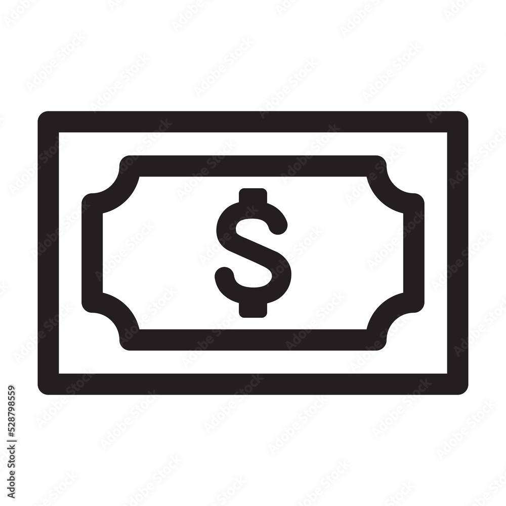 Money line icon. Cash Dollar vector illustration Money line icon. Cash Dollar vector illustration