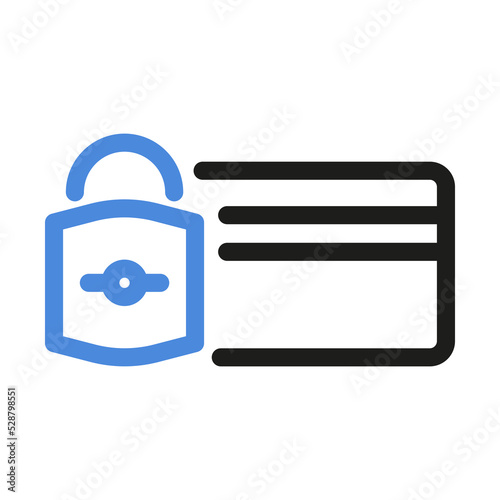 Block credit card linear icon. Denied Bank card, banking vector illustration