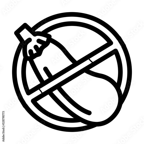 prohibition vulgarity line icon vector. prohibition vulgarity sign. isolated contour symbol black illustration