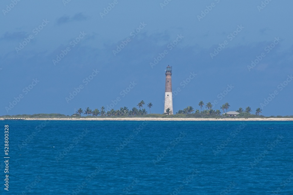 Loggerhead Key Light Station with distant fog bank in Dry Tortugas.
