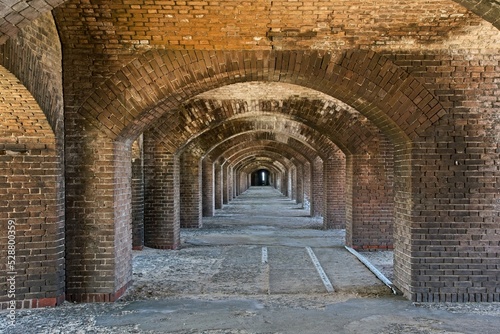 Brick archway corridor in Fort Jefferson Dry Tortugas National Park