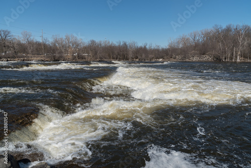 Fox River Rapids At Kaukauna, Wisconsin, After A Big Rain