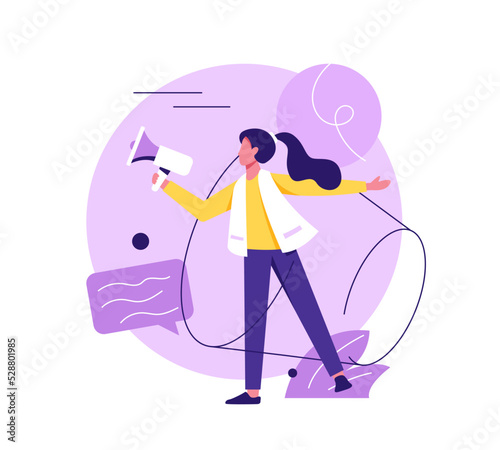 Social media community announcement and internet marketing loudspeaker promotion