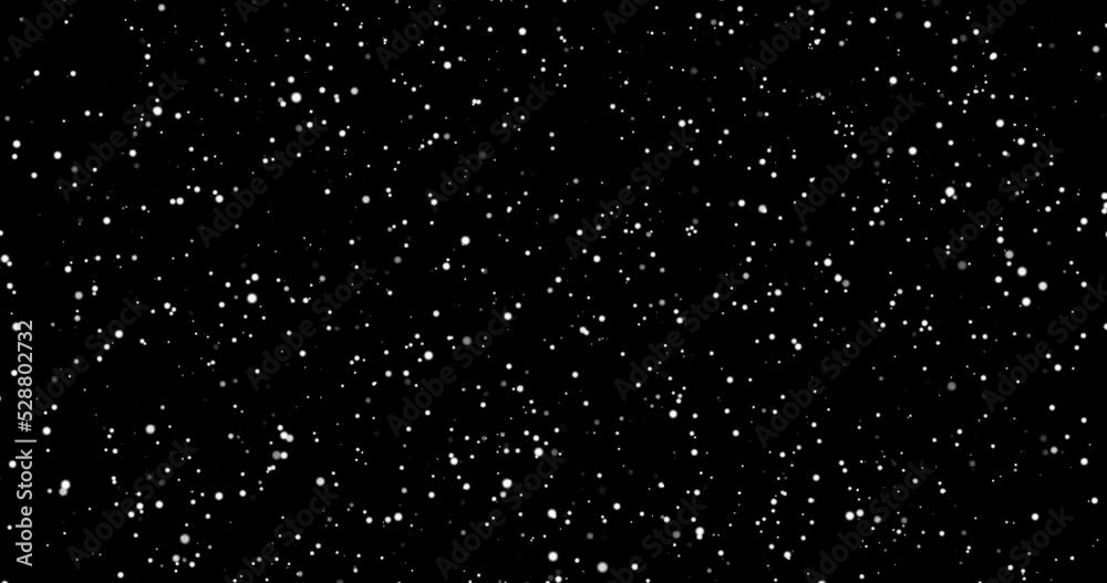 frames White snowflakes on a black background winter, animated snowflake, snow precipitation, large hail rain, montage with blending mode. animation graphics, cartoon,