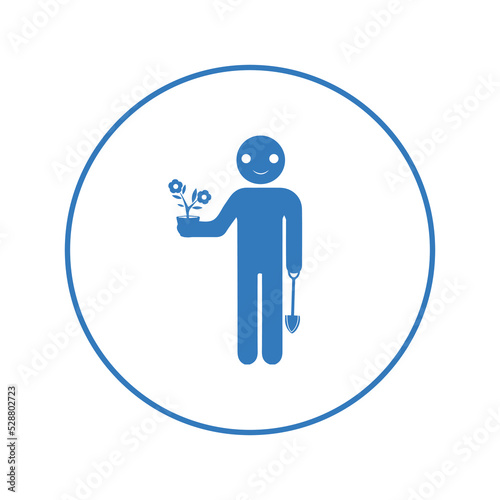 Cultivator gardener planter icon | Circle version icon |